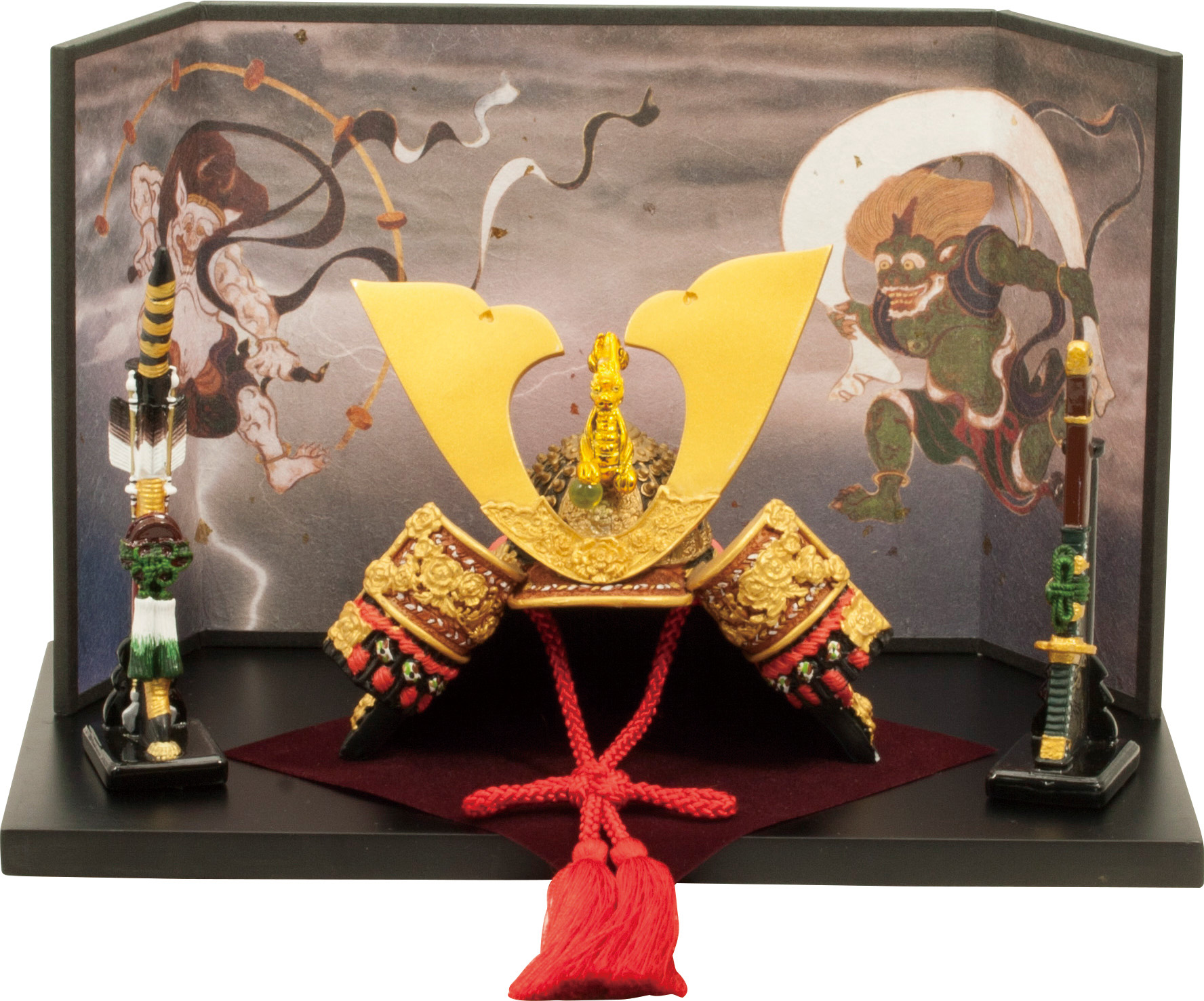 兜大赤和紙屏風風神雷神